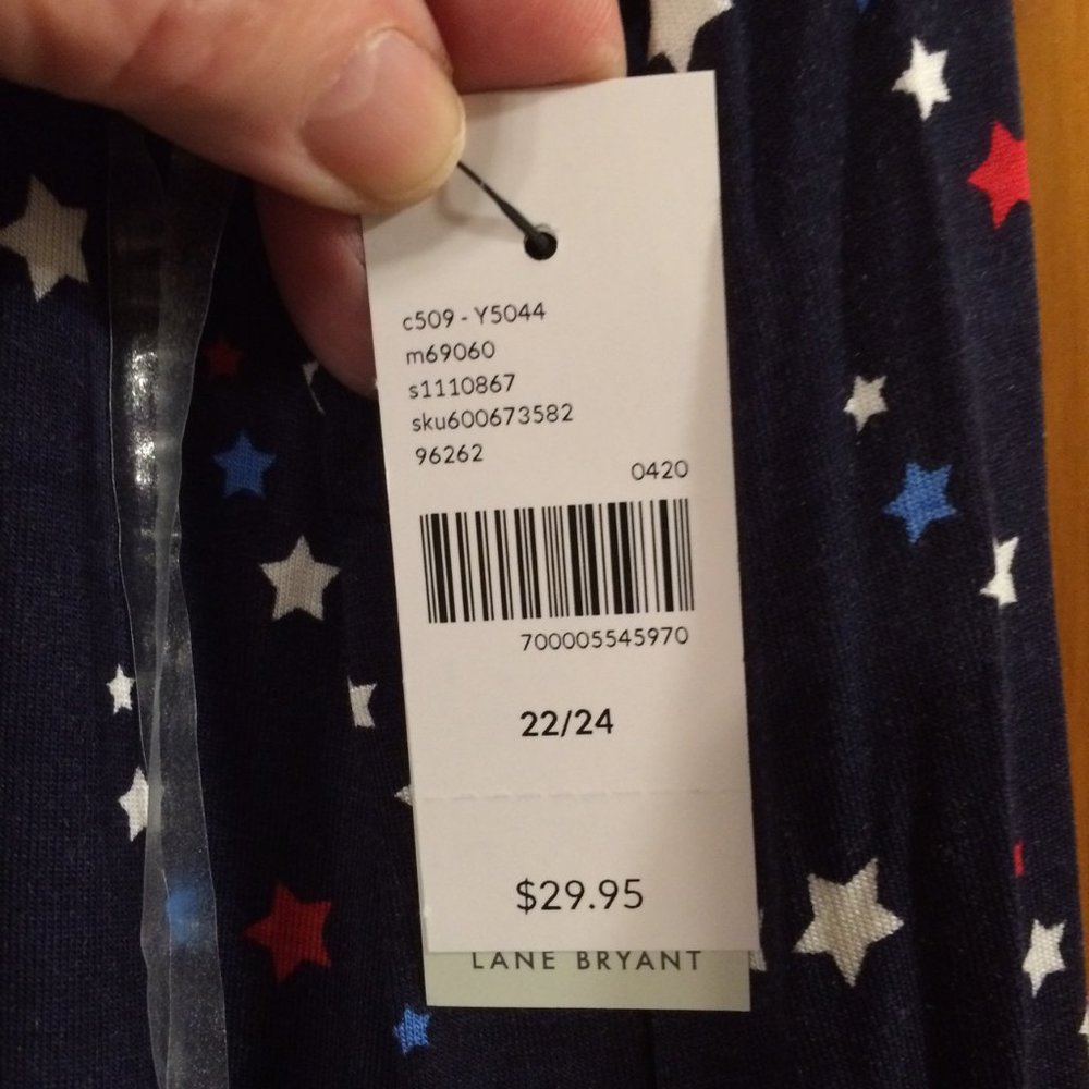 LANE BRYANT SWING TOP RED WHITE BLUE NWT 22/24 - Picture 4 of 6